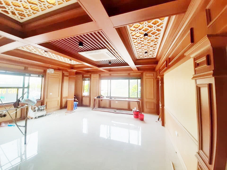 Thi công trần gỗ - Mẫu 07