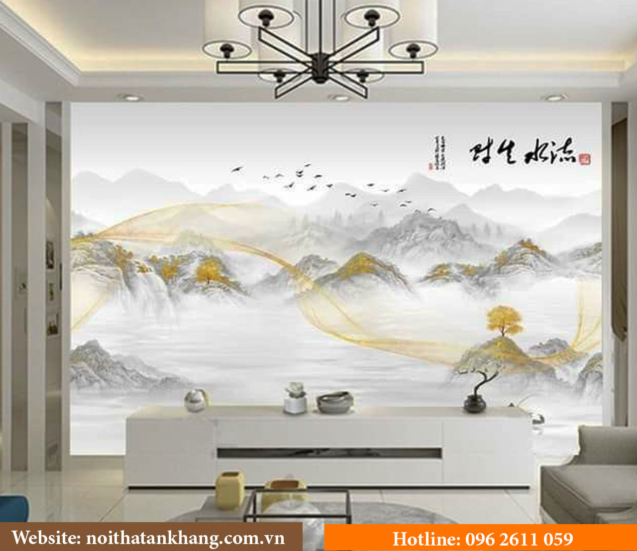 Tranh 3D tráng gương giả đá - Mẫu 11