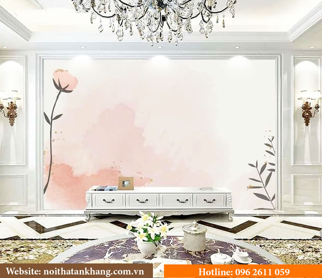 Tranh 3D tráng gương giả đá - Mẫu 12