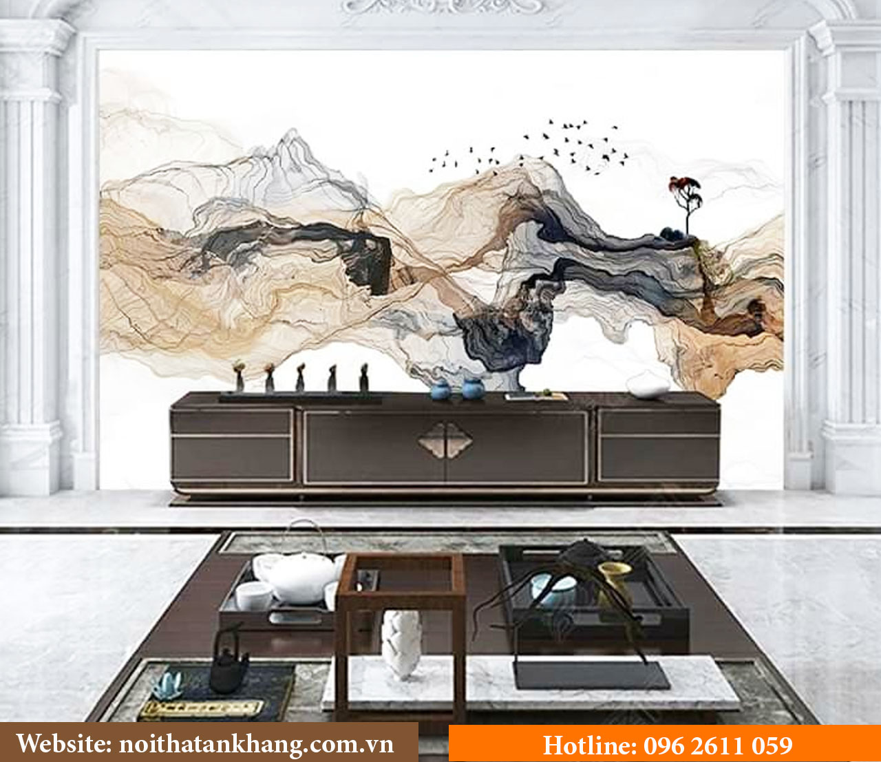 Tranh 3D tráng gương giả đá - Mẫu 13