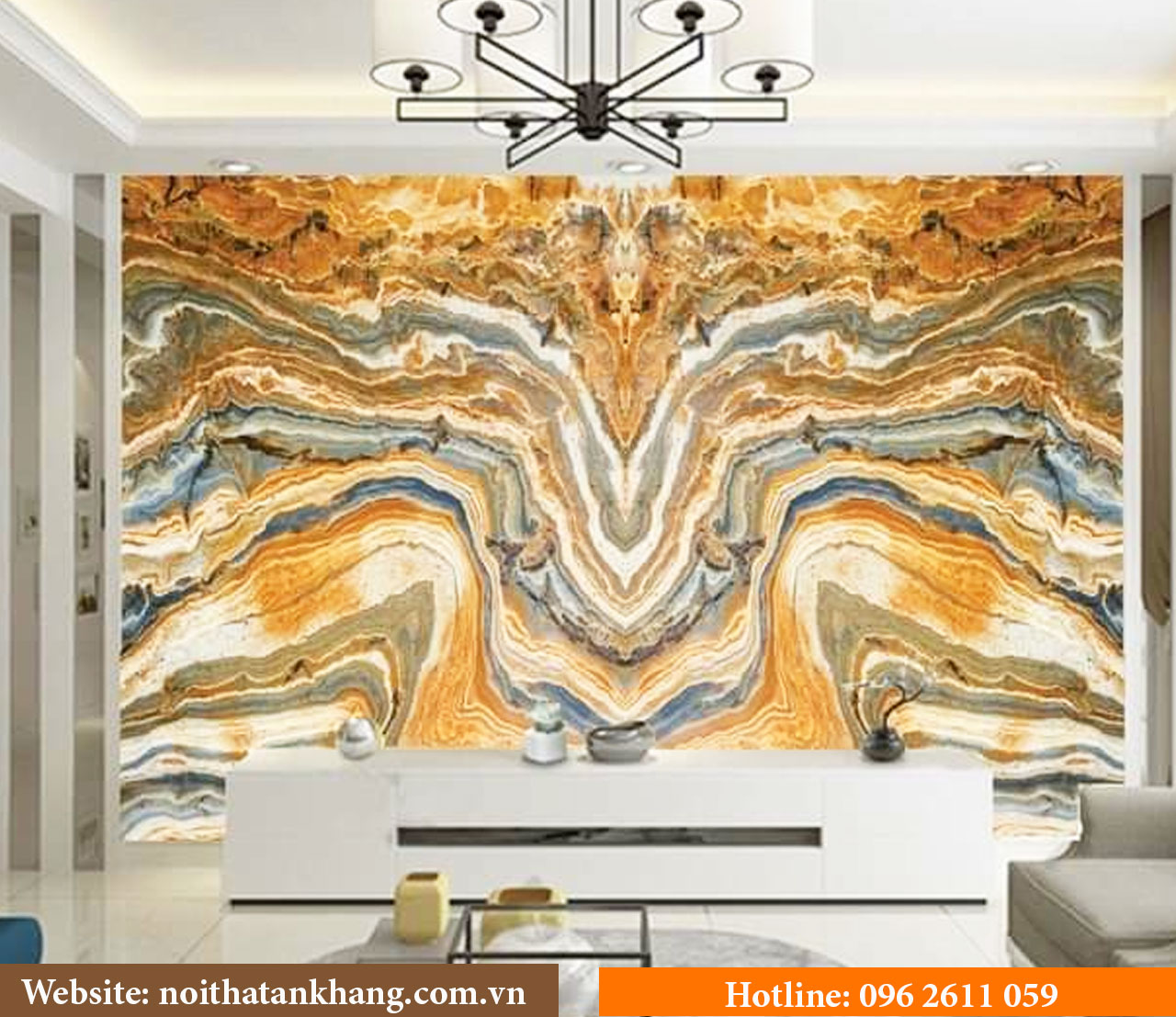 Tranh 3D tráng gương giả đá - Mẫu 18