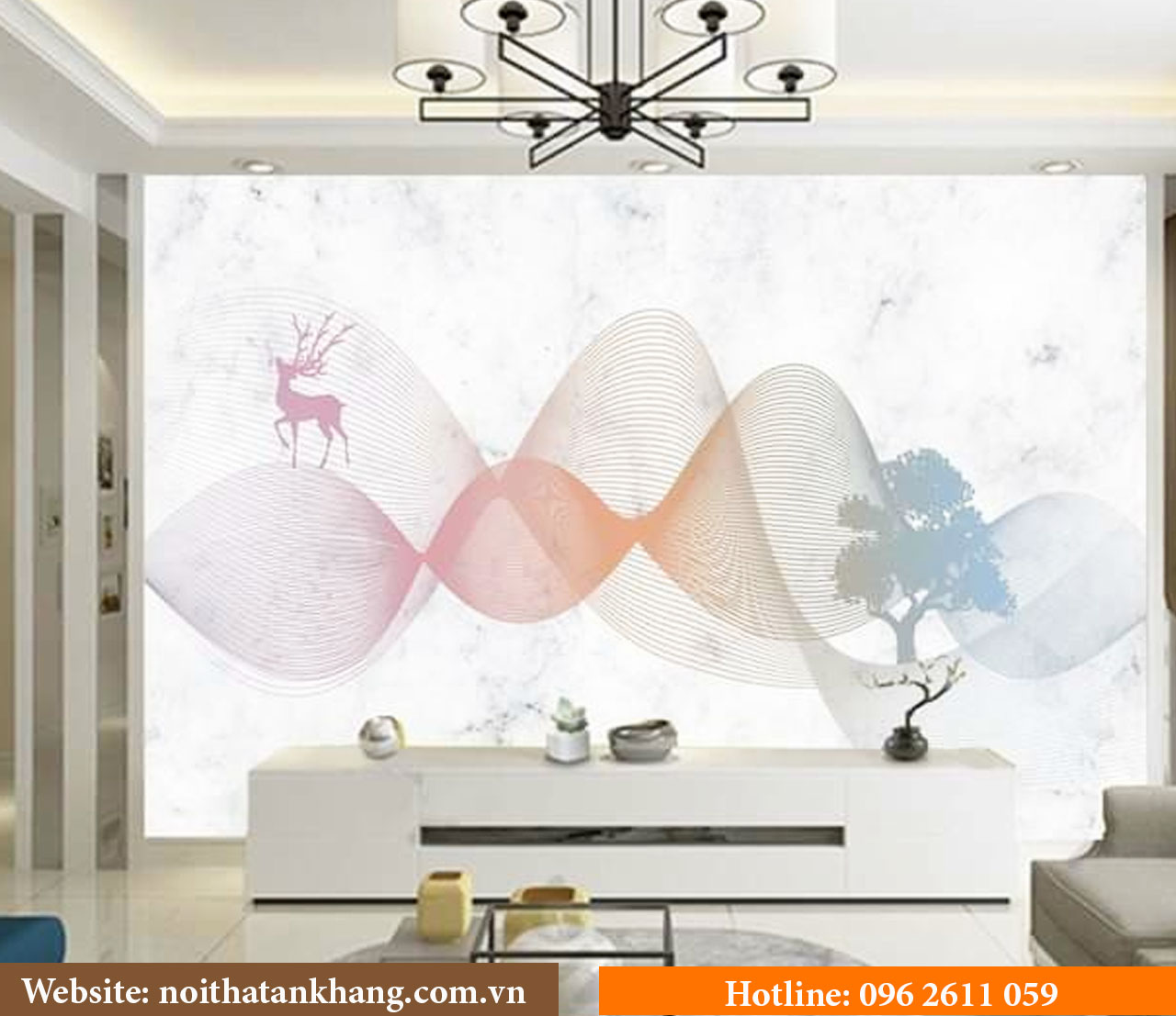 Tranh 3D tráng gương giả đá - Mẫu 20