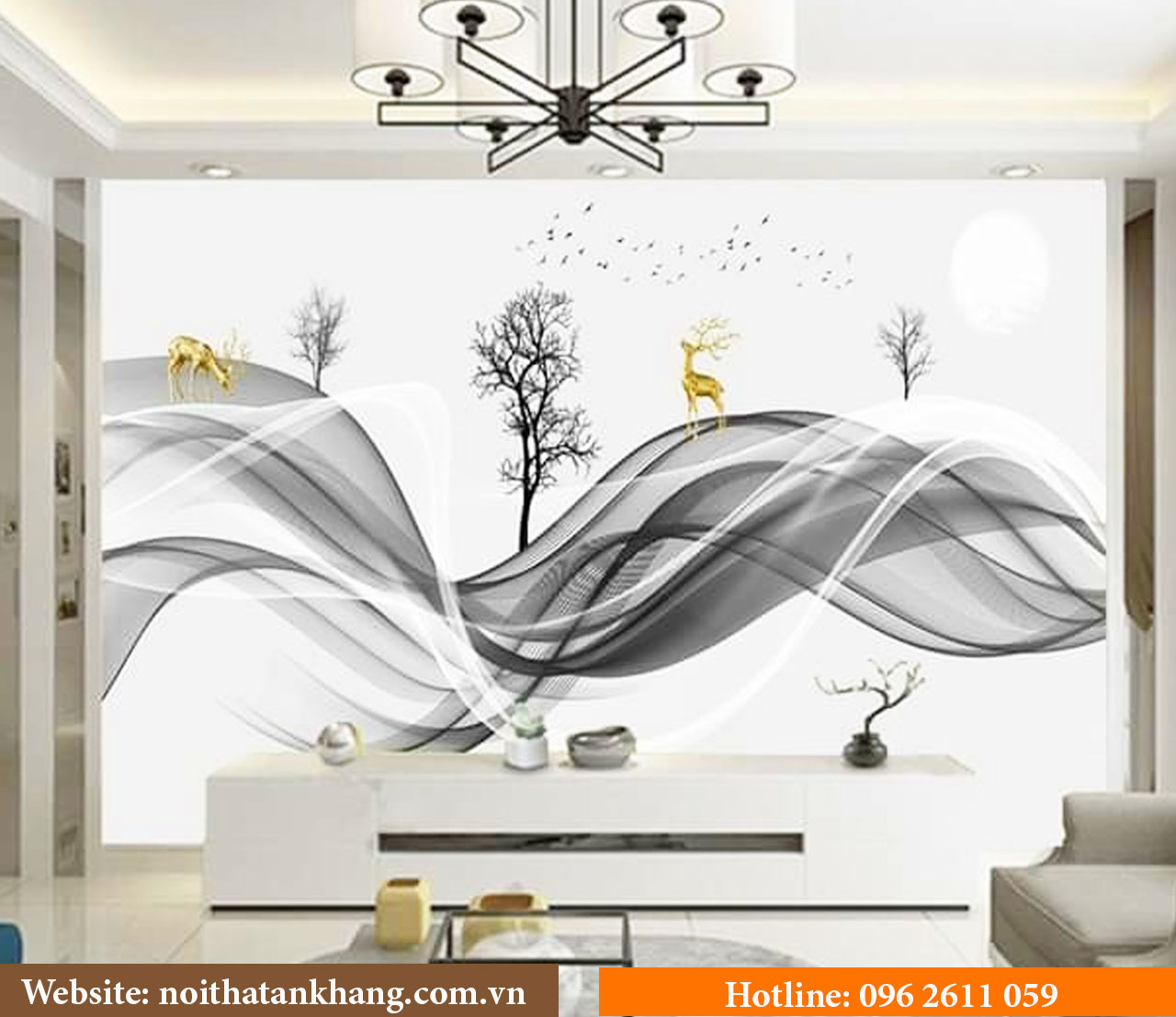 Tranh 3D tráng gương giả đá - Mẫu 22