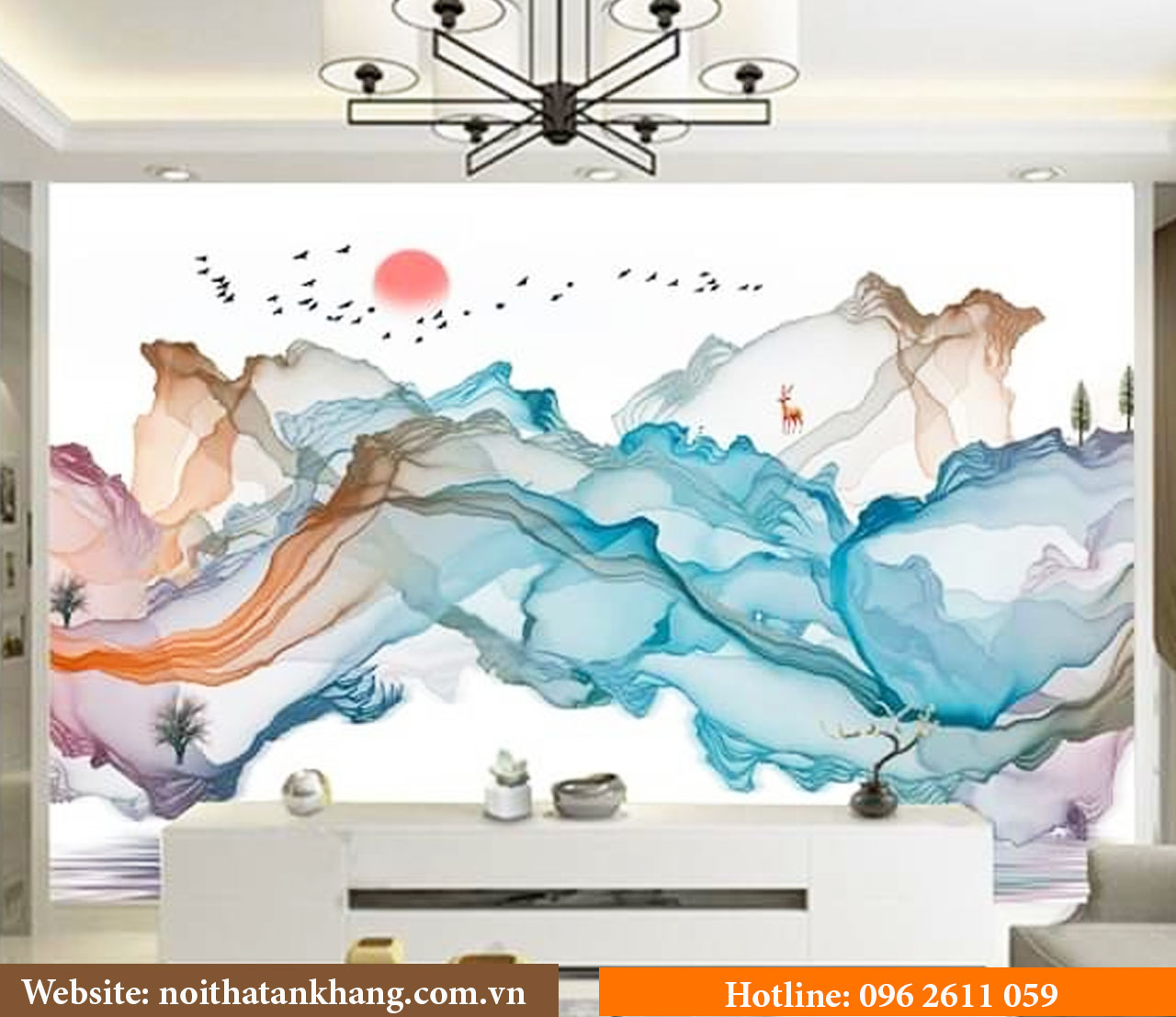 Tranh 3D tráng gương giả đá - Mẫu 23