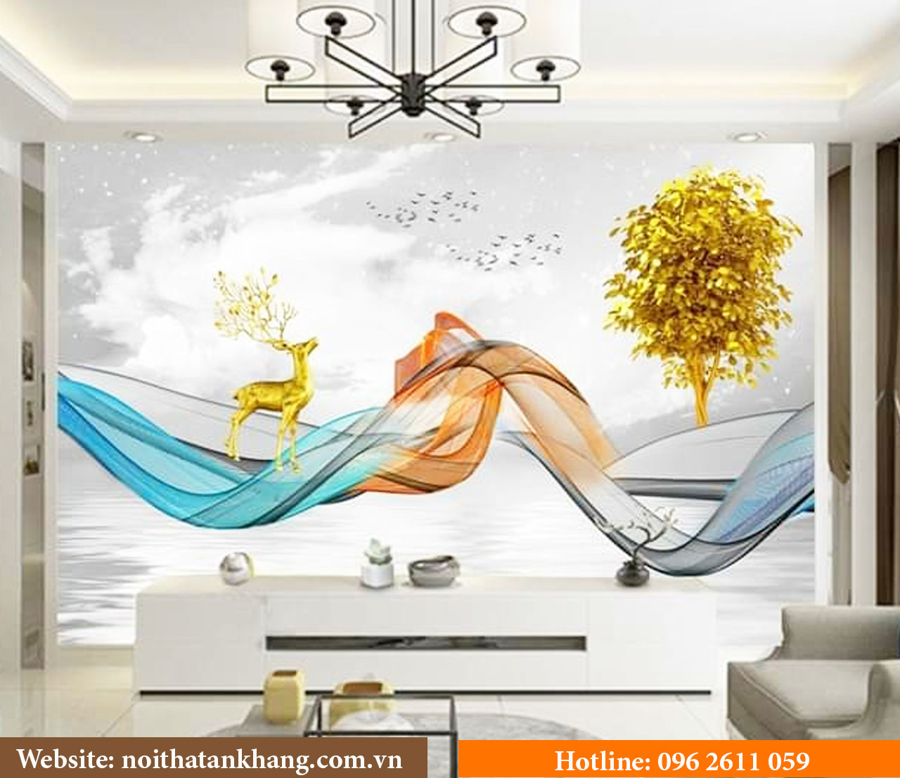 Tranh 3D tráng gương giả đá - Mẫu 26