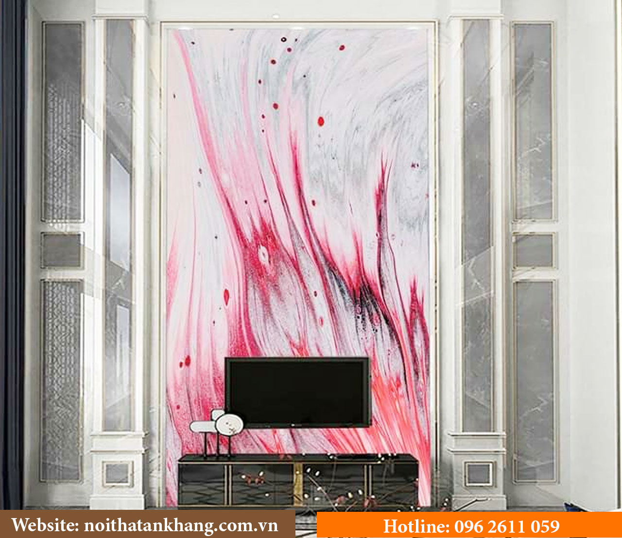 Tranh 3D tráng gương giả đá - Mẫu 6