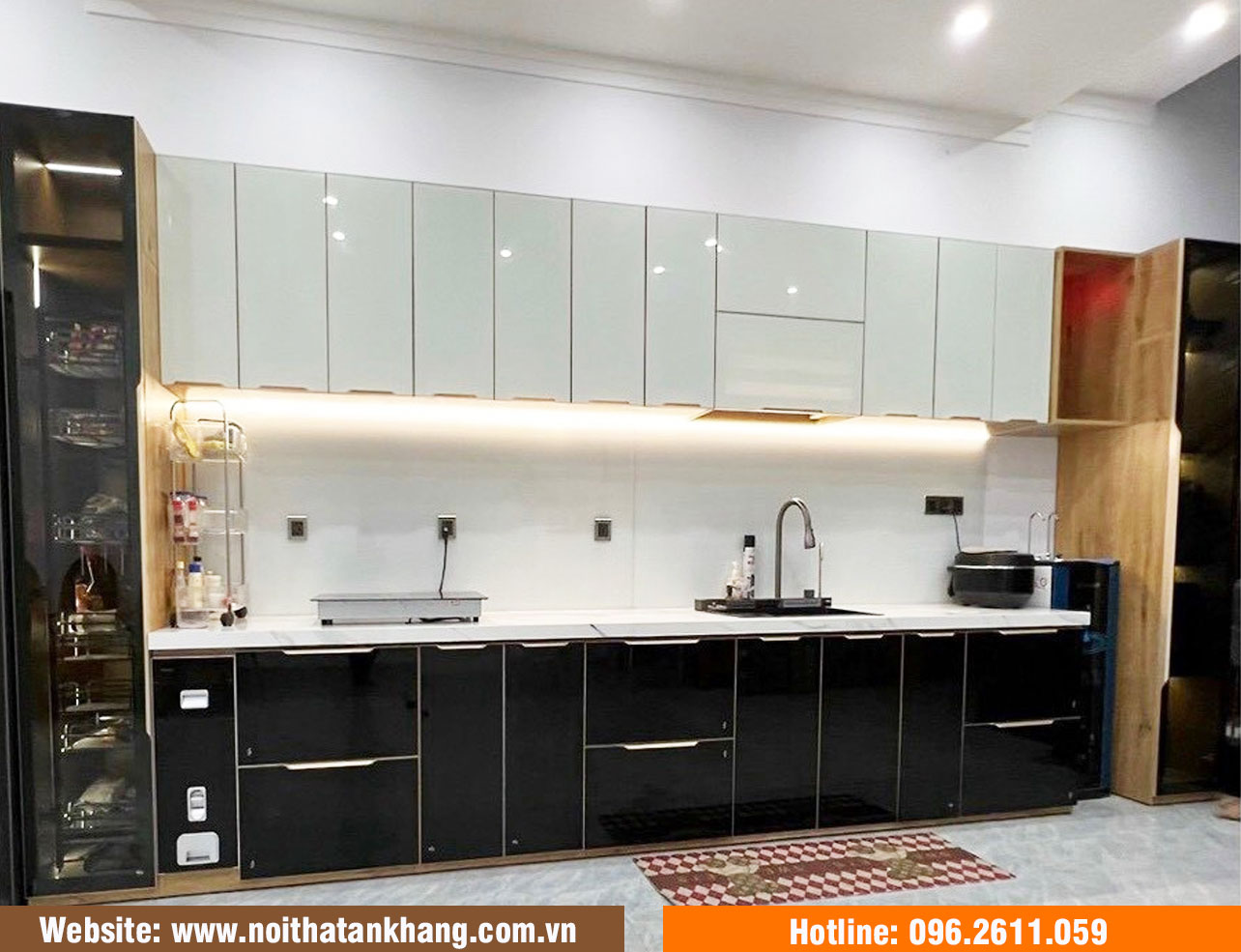 Tủ bếp cánh kính hiện đại - Mẫu 25