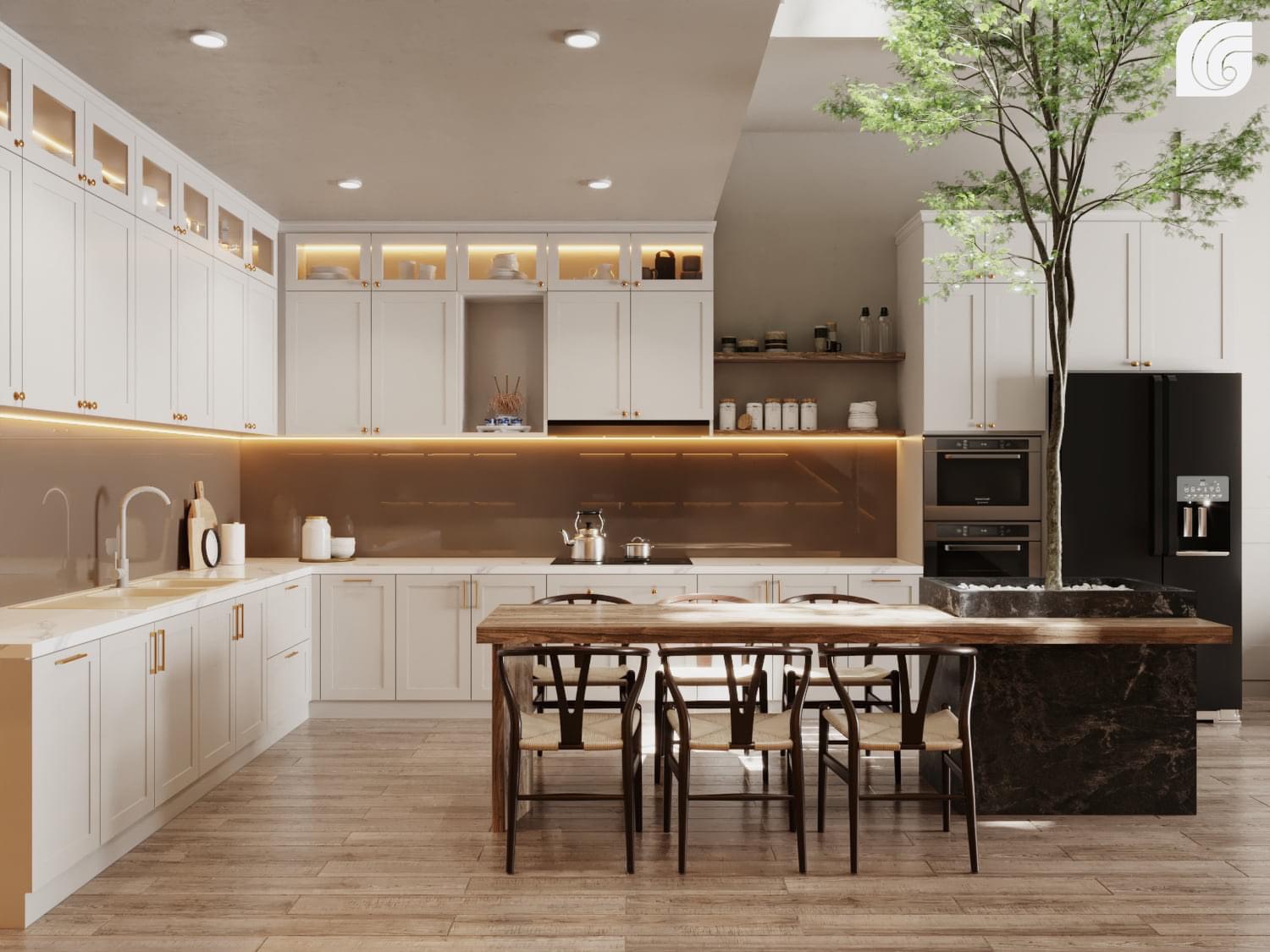 tủ bếp hiện đại nội thất an khang