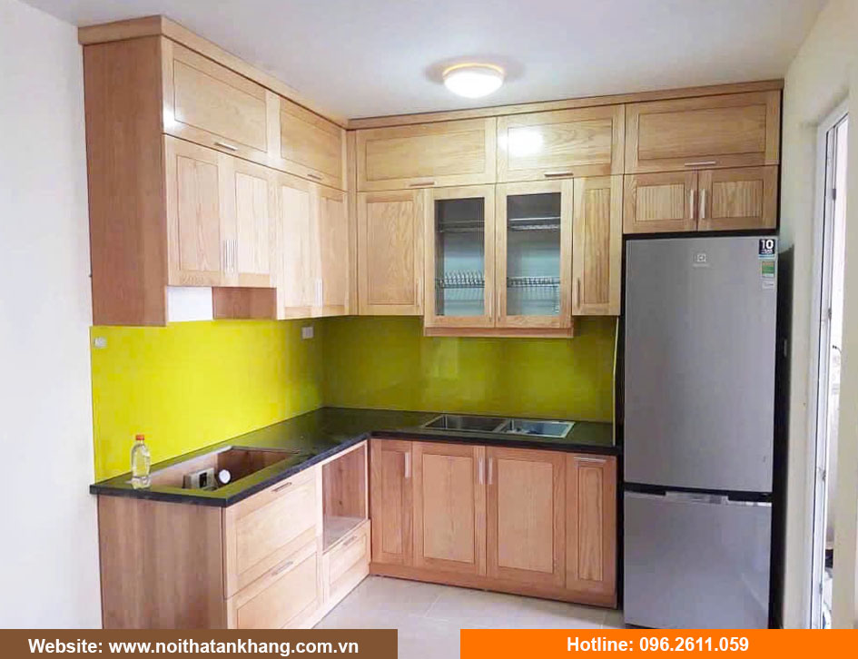 Tủ bếp gỗ tự nhiên - Mẫu 05