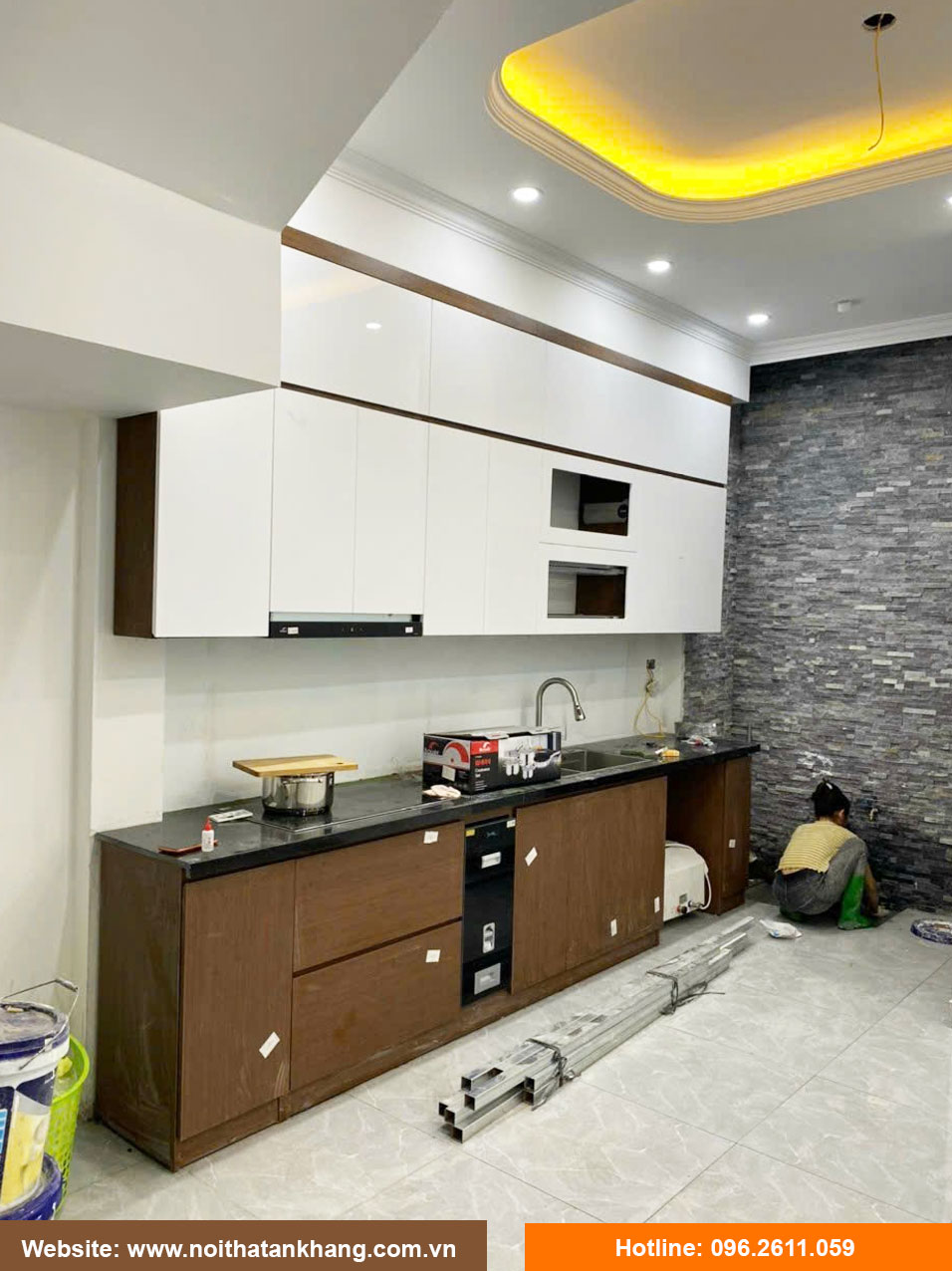 Tủ bếp gỗ công nghiệp - Mẫu 21