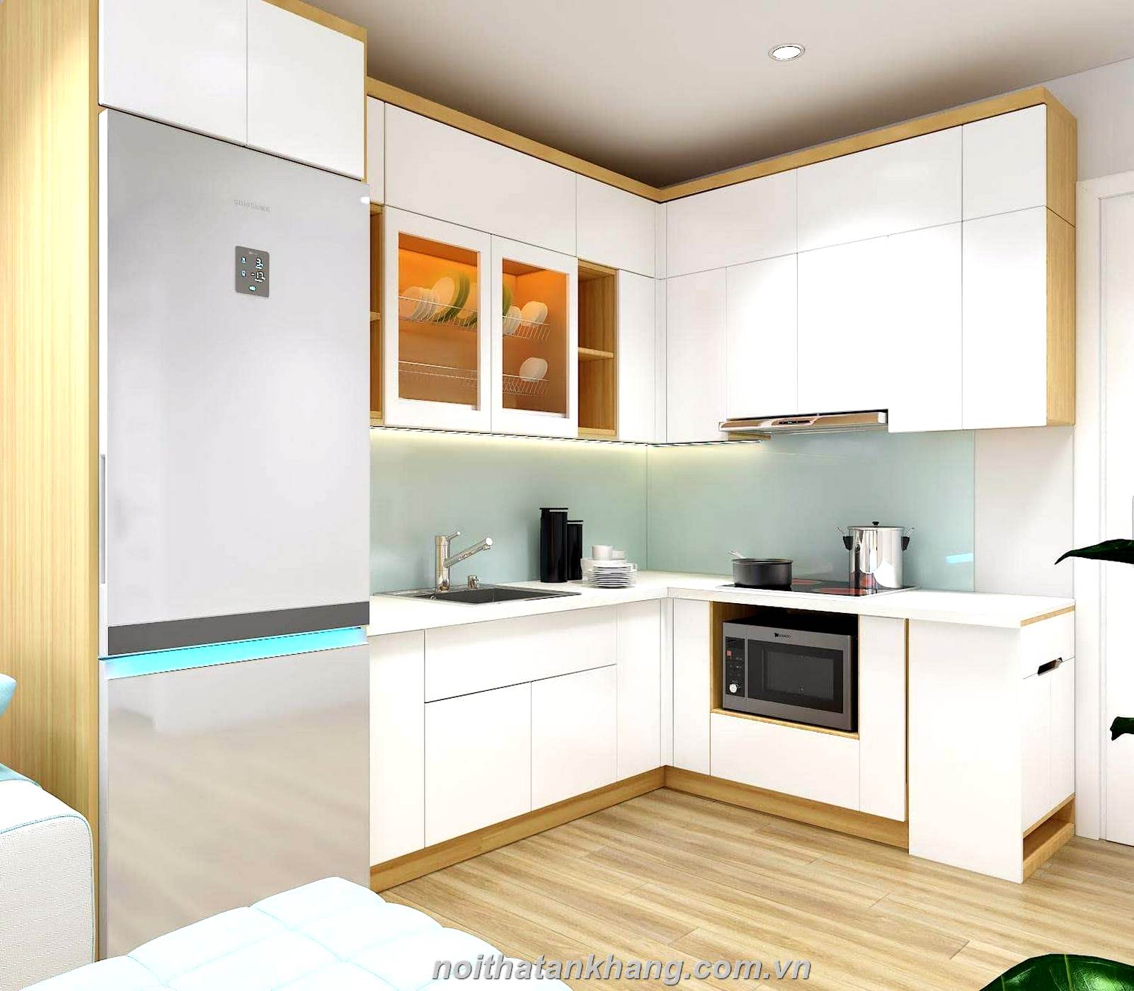 Tủ bếp gỗ MDF lõi xanh chống ẩm An Cường